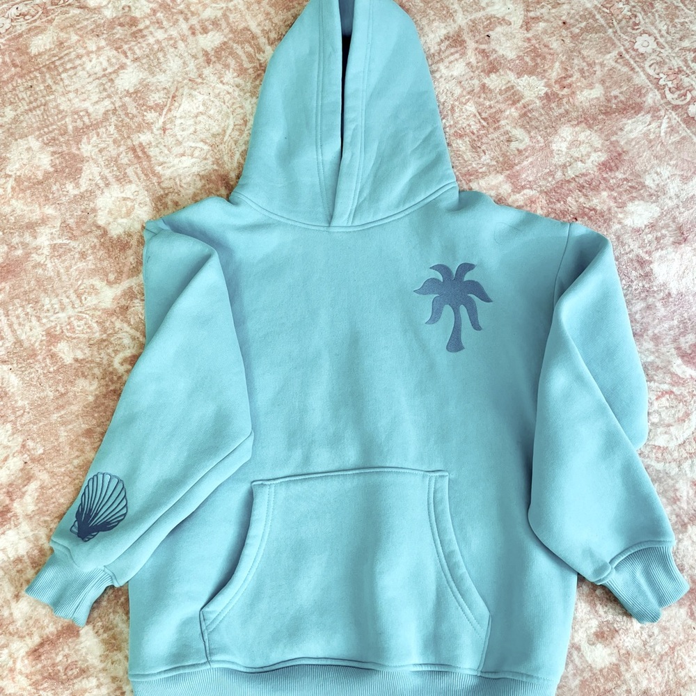 Pink Palm Puff Hoodie XXS
